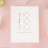 Ho Ho Ho Christmas Card – Christmas Card – Holiday Card – Folded A2 Greeting Card – Social Stationery