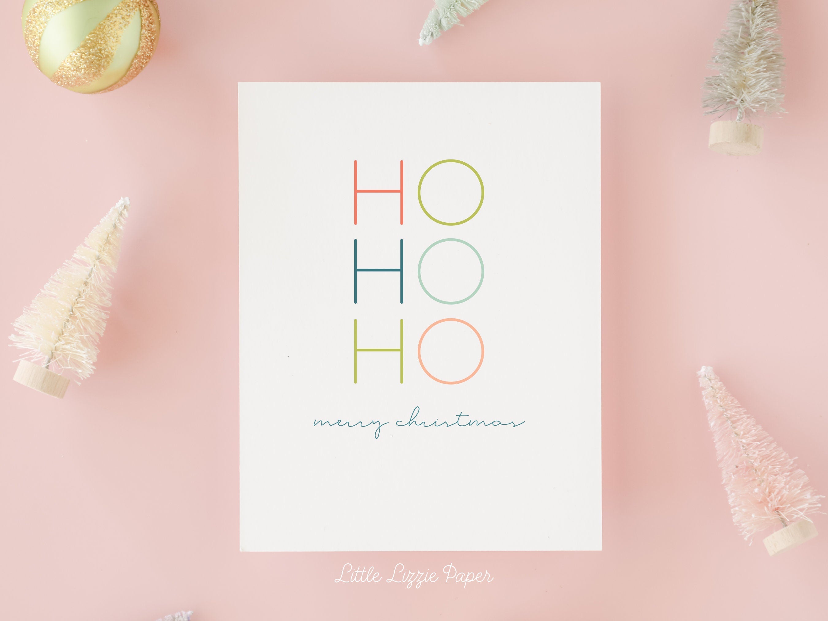 Ho Ho Ho Christmas Card – Christmas Card – Holiday Card – Folded A2 Greeting Card – Social Stationery