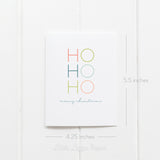 Ho Ho Ho Christmas Card – Christmas Card – Holiday Card – Folded A2 Greeting Card – Social Stationery
