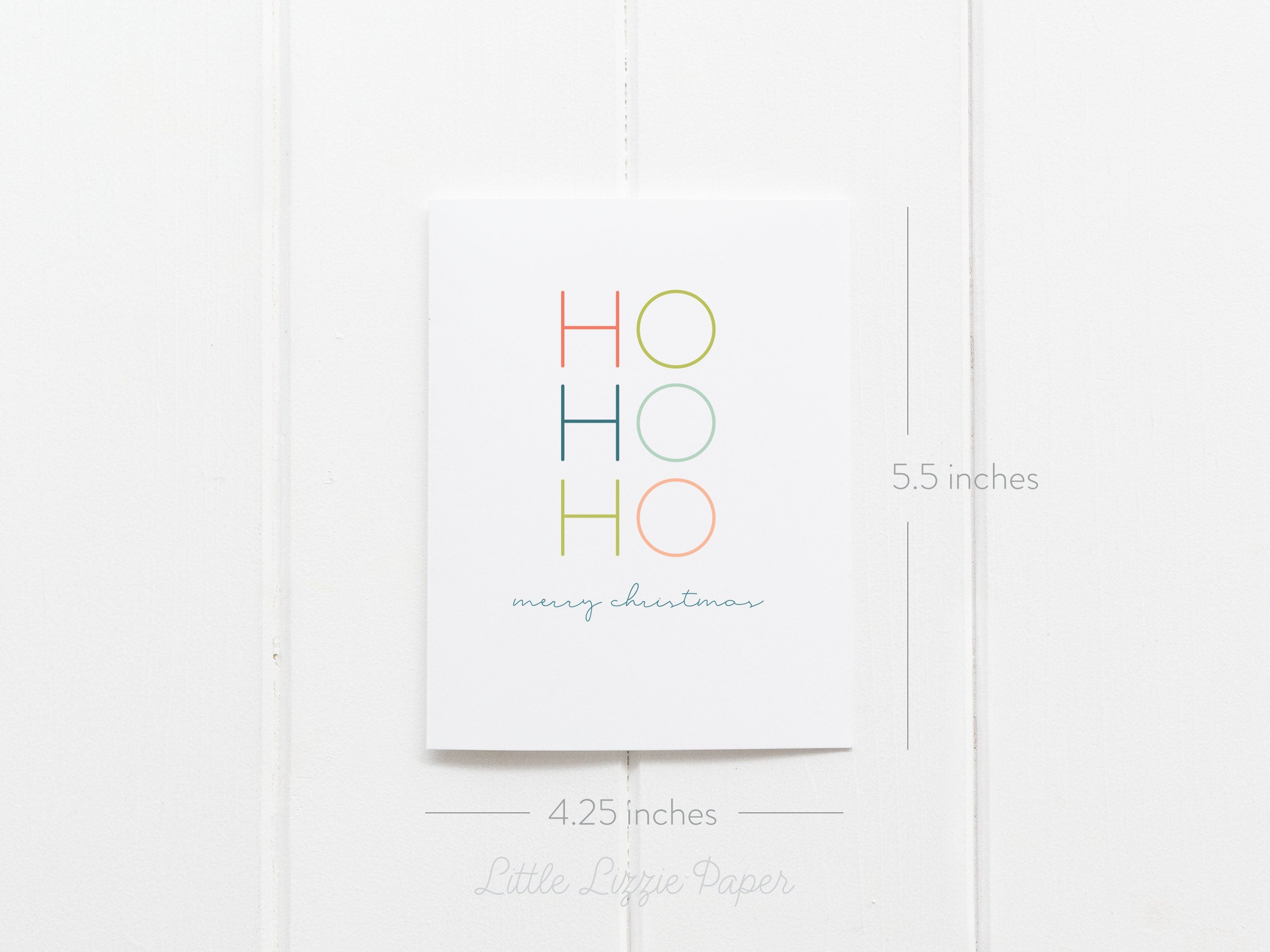 Ho Ho Ho Christmas Card – Christmas Card – Holiday Card – Folded A2 Greeting Card – Social Stationery
