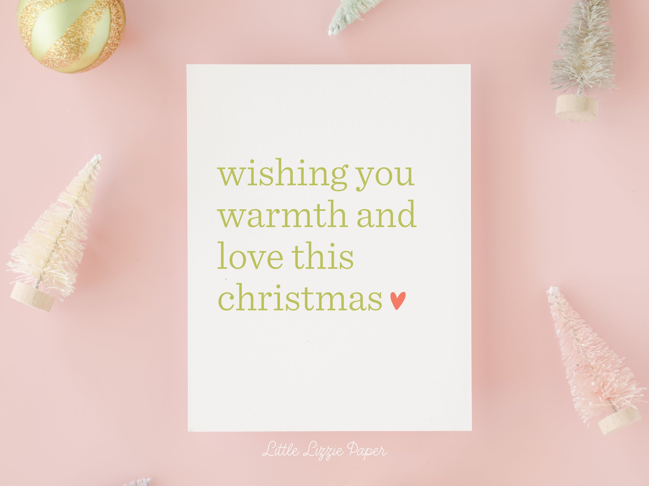 Warmth and Love Christmas Card – Christmas Card – Holiday Card – Folded A2 Greeting Card – Social Stationery