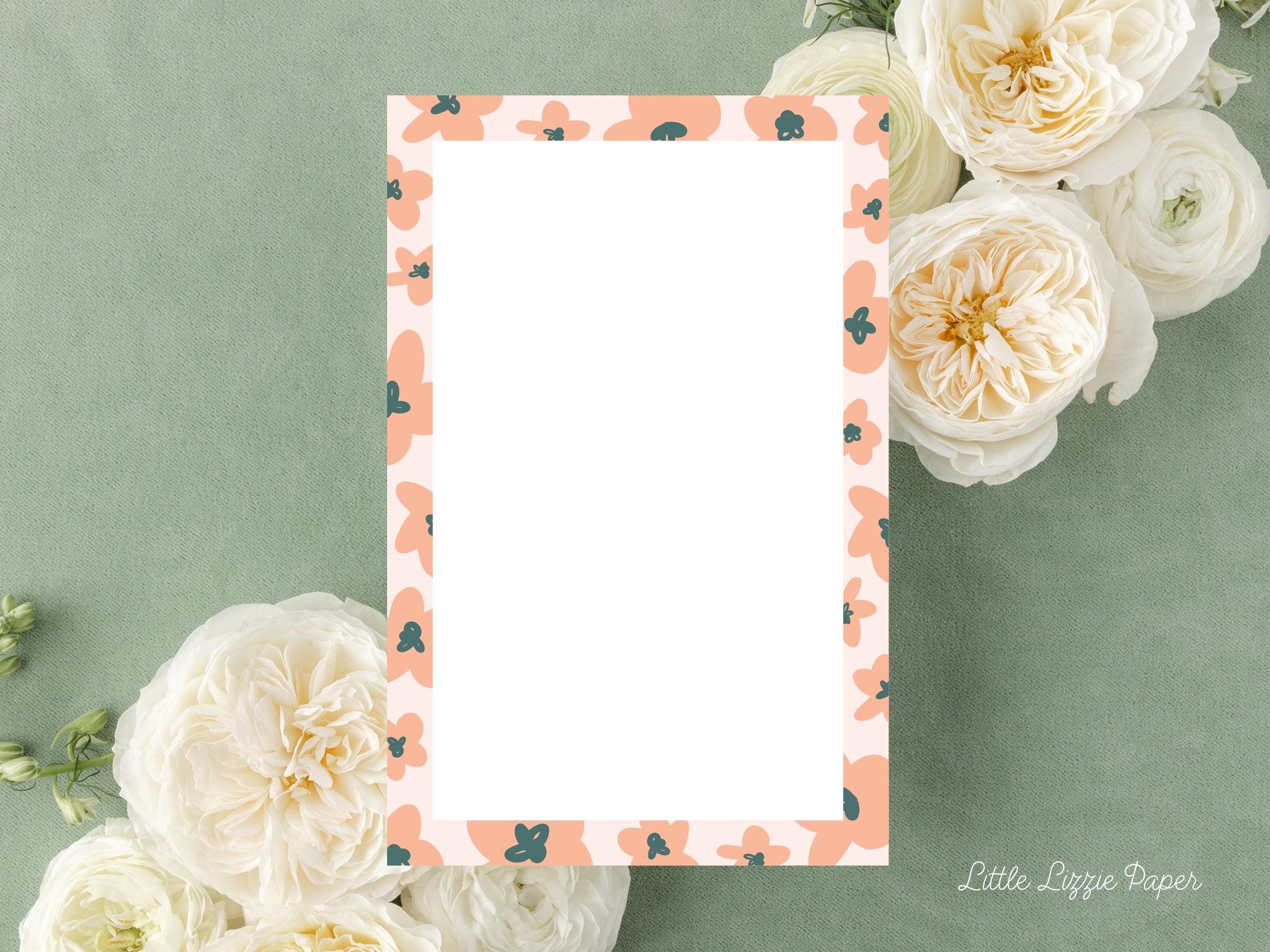 Blush Floral Notepad – 50-Sheet Tear-Off Notepad, 5.5 x 8.5 Notepad