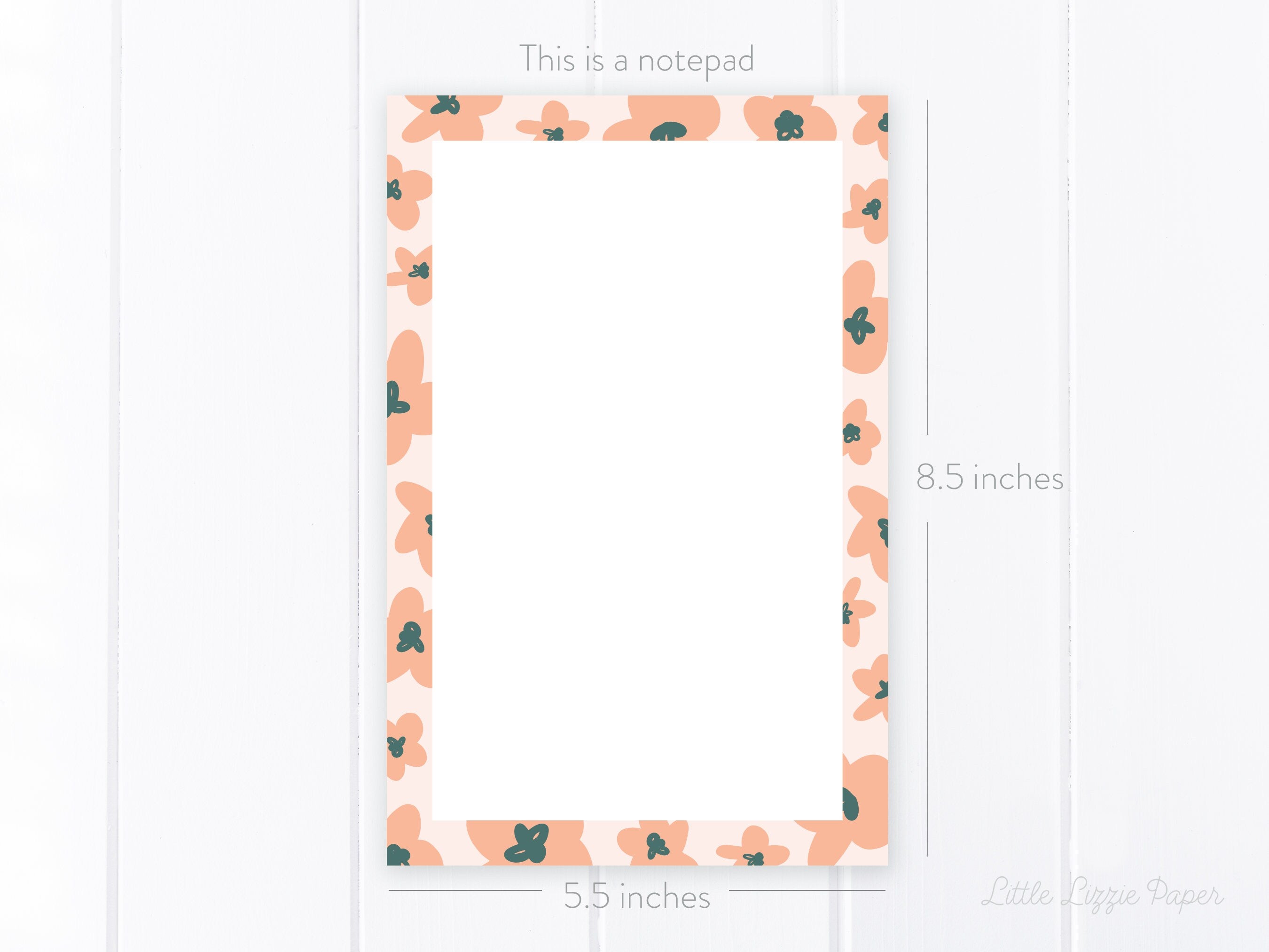 Blush Floral Notepad – 50-Sheet Tear-Off Notepad, 5.5 x 8.5 Notepad