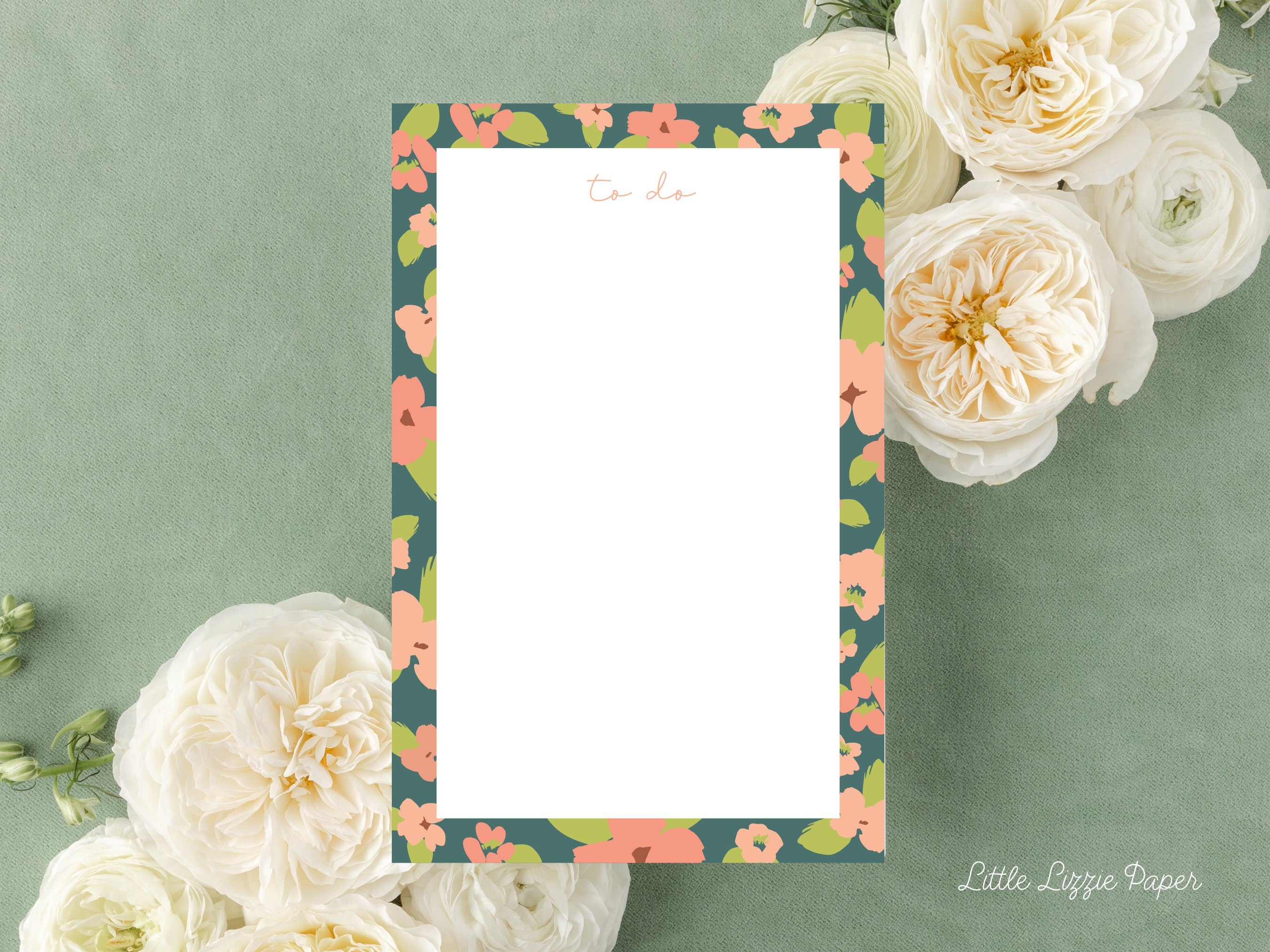 Floral To Do Notepad – 50-Sheet Tear-Off Notepad, 5.5 x 8.5 Notepad