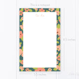 Floral To Do Notepad – 50-Sheet Tear-Off Notepad, 5.5 x 8.5 Notepad