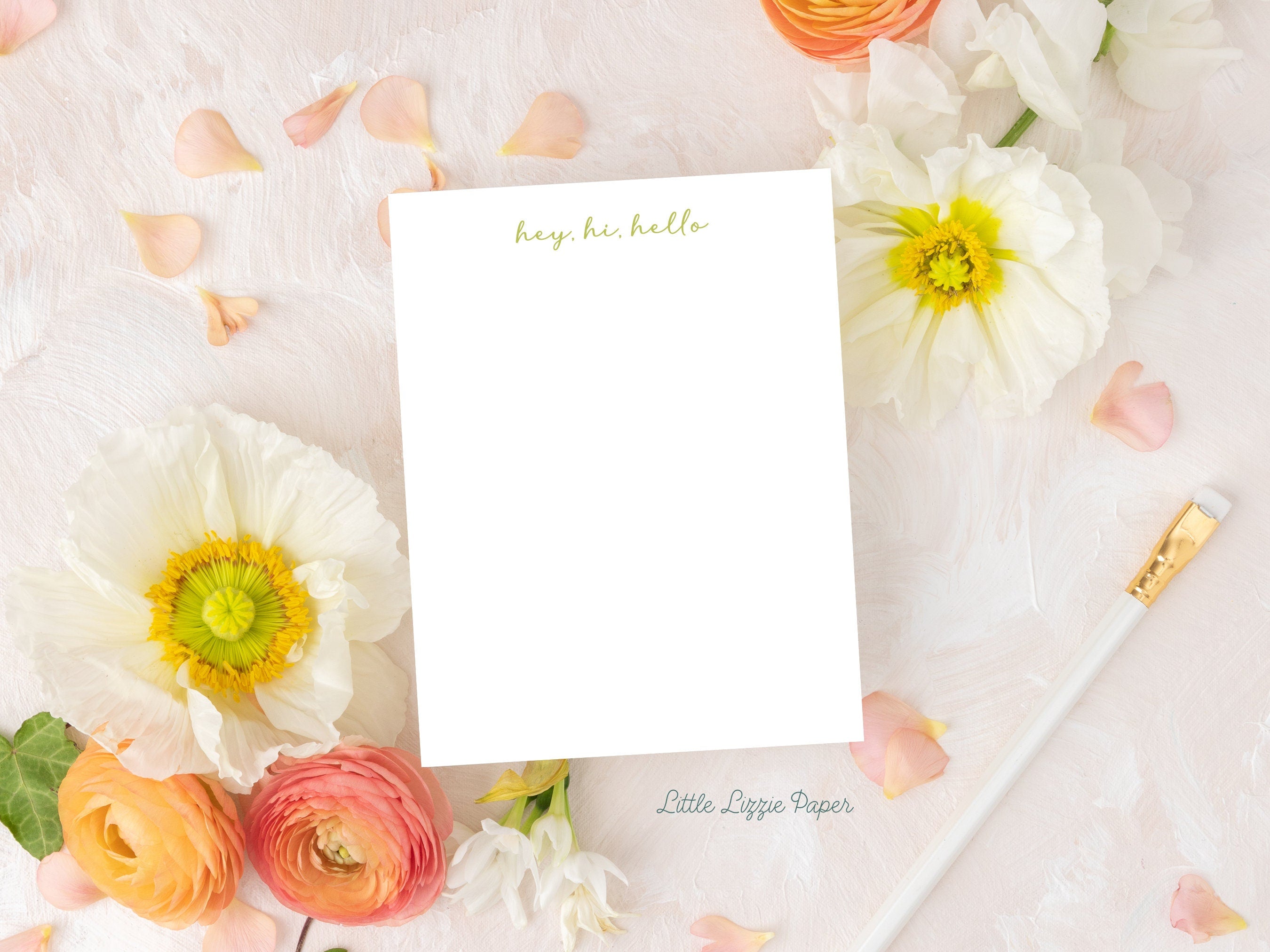 Hey, Hi, Hello Notepad – 50-Sheet Tear-Off Notepad, 4.25 x 5.5 Notepad