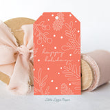 Happy Holidays Red Gift Tags – Set of 8 Gift Tags – Christmas Gift Tags – Holiday Gift Tags