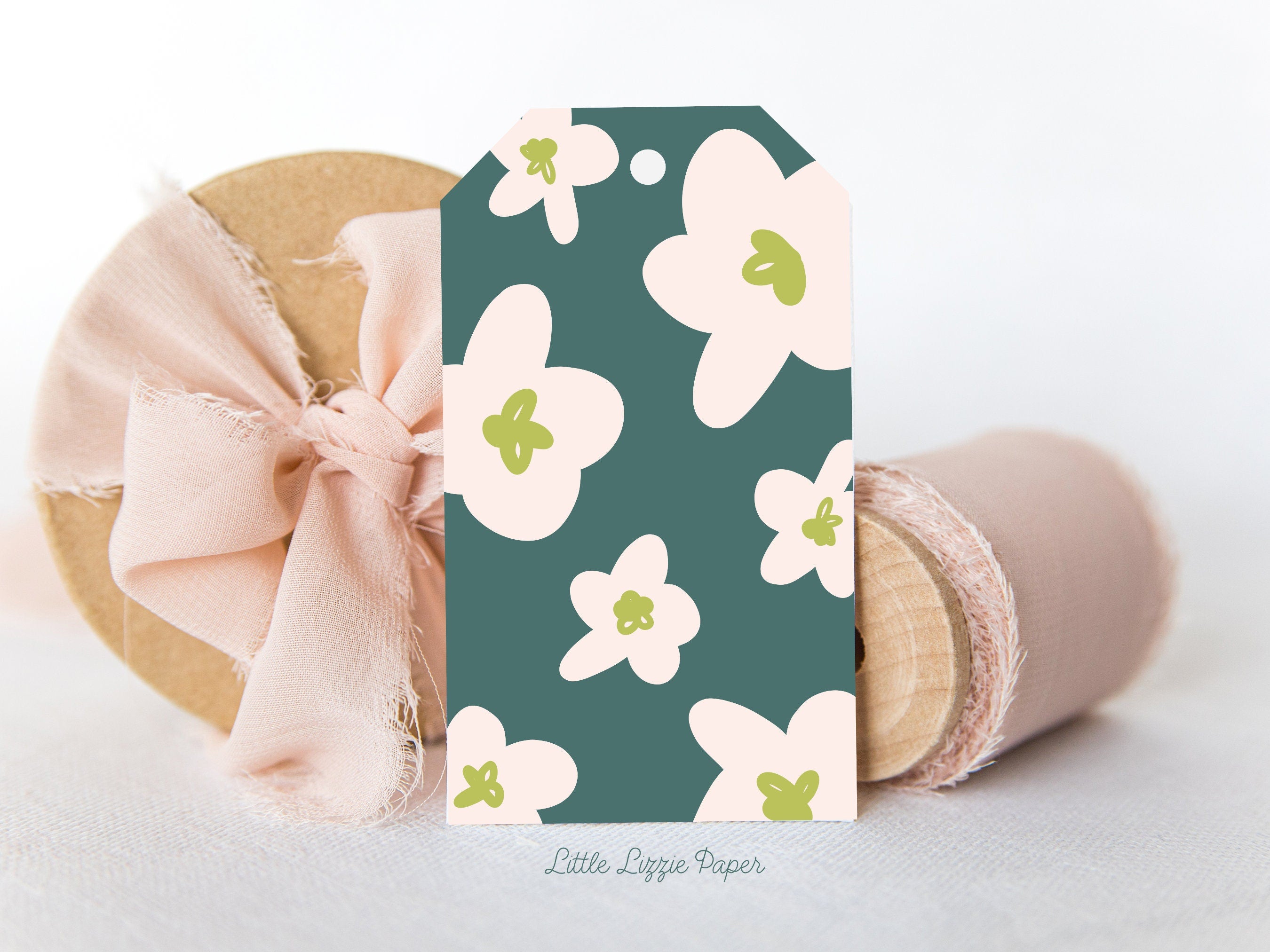 Teal Floral Gift Tags – Set of 8 Gift Tags – 2 x 3.5 Gift Tags – Birthday Gift Tags – Holiday Gift Tags