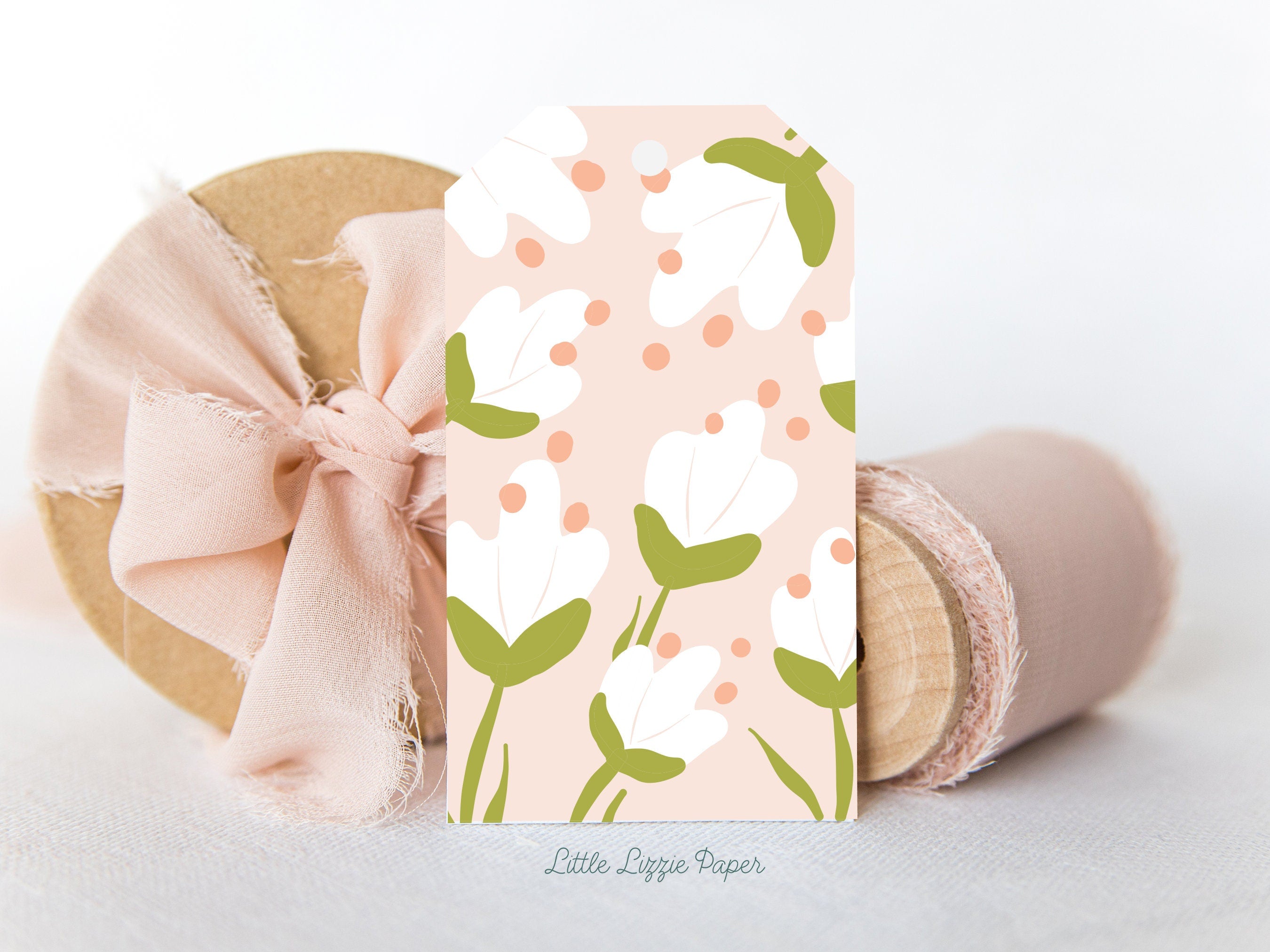 White Floral Gift Tags – Set of 8 Gift Tags – 2 x 3.5 Gift Tags – Birthday Gift Tags – Holiday Gift Tags