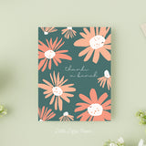 Thanks a Bunch Card – Friendship Card – Folded 4.25 x 5.5 Greeting Card – Social Stationery