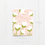 Happy Birthday White Floral Card – Birthday Card – Friendship Card – Folded 4.25 x 5.5 Greeting Card – Social Stationery
