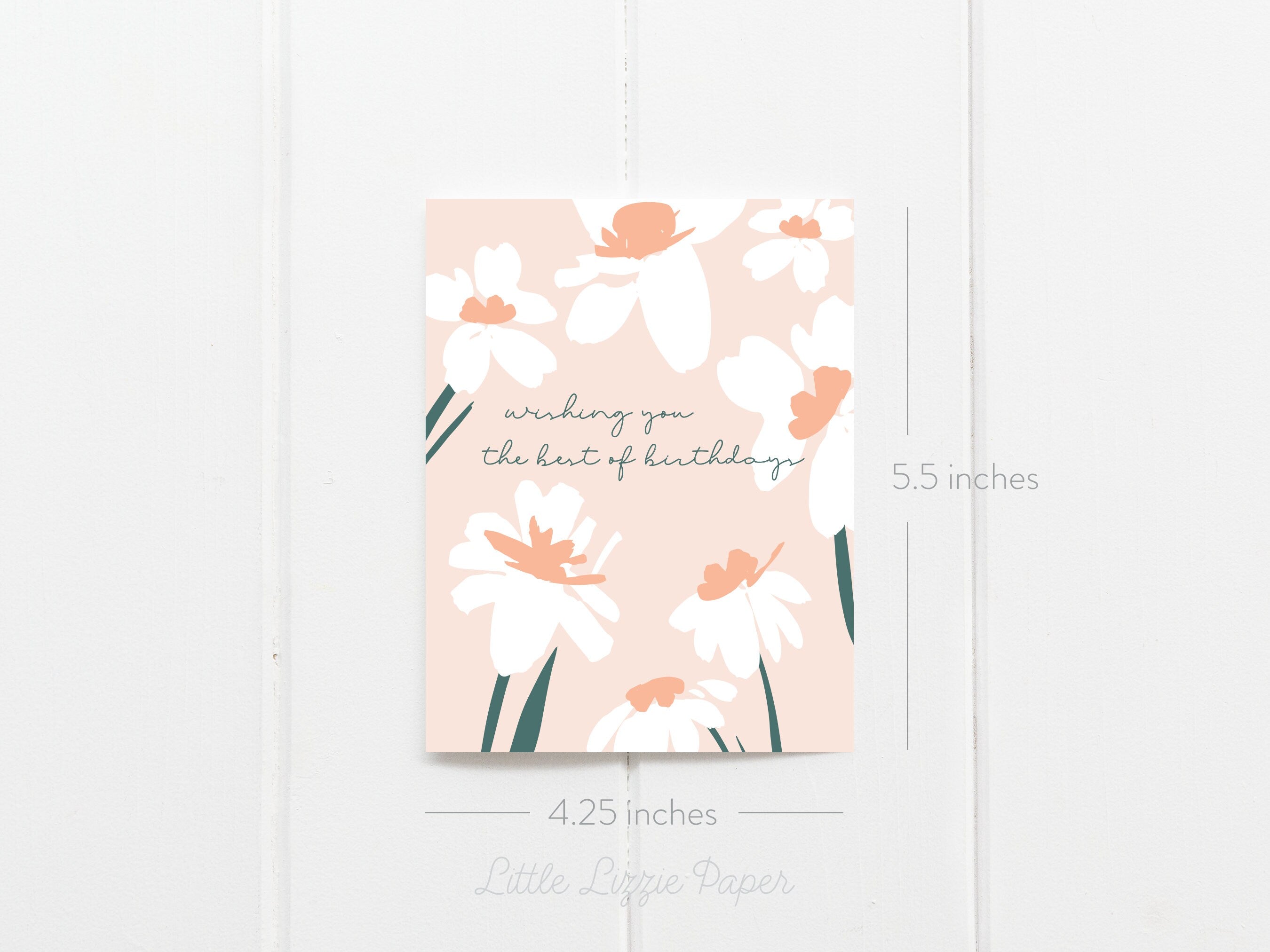 Wishing You the Best of Birthdays Card – Birthday Card – Friendship Card – Folded 4.25 x 5.5 Greeting Card – Social Stationery