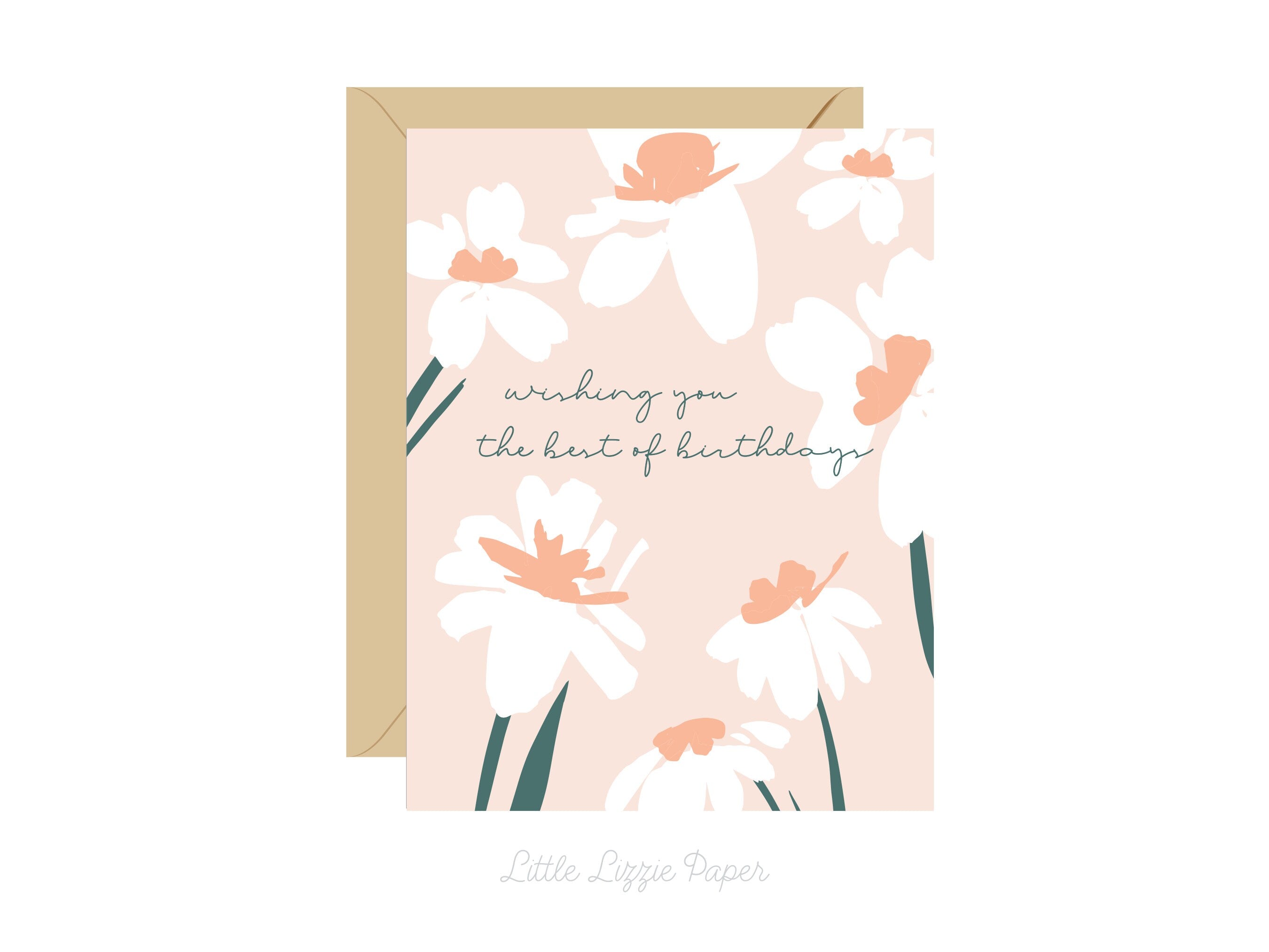 Wishing You the Best of Birthdays Card – Birthday Card – Friendship Card – Folded 4.25 x 5.5 Greeting Card – Social Stationery