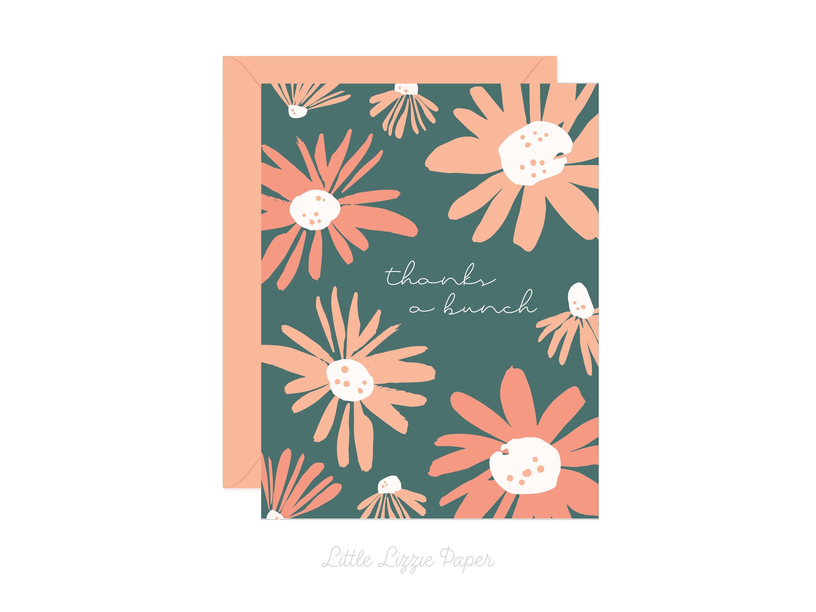 Thanks a Bunch Card – Friendship Card – Folded 4.25 x 5.5 Greeting Card – Social Stationery