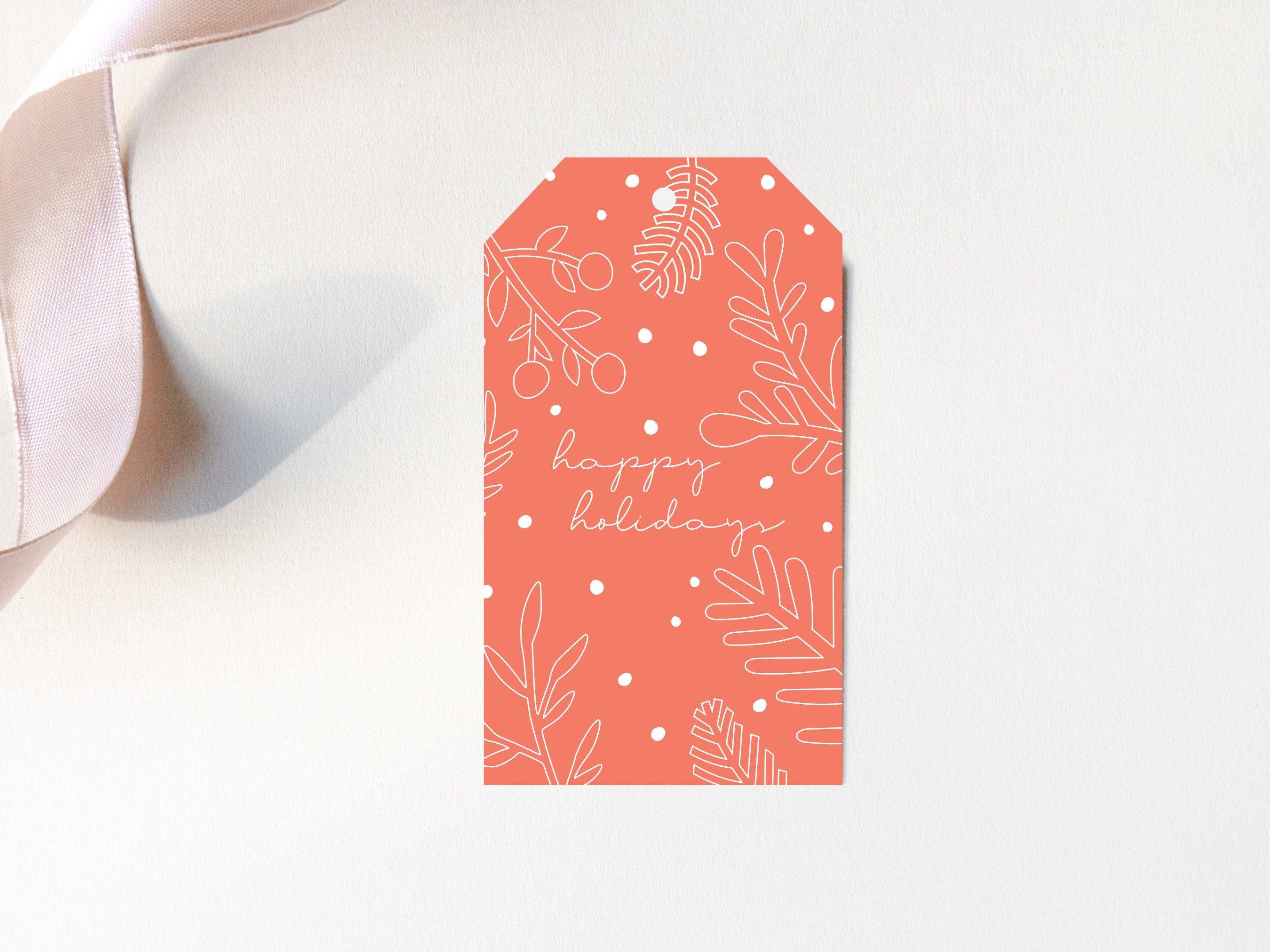 Happy Holidays Red Gift Tags – Set of 8 Gift Tags – Christmas Gift Tags – Holiday Gift Tags