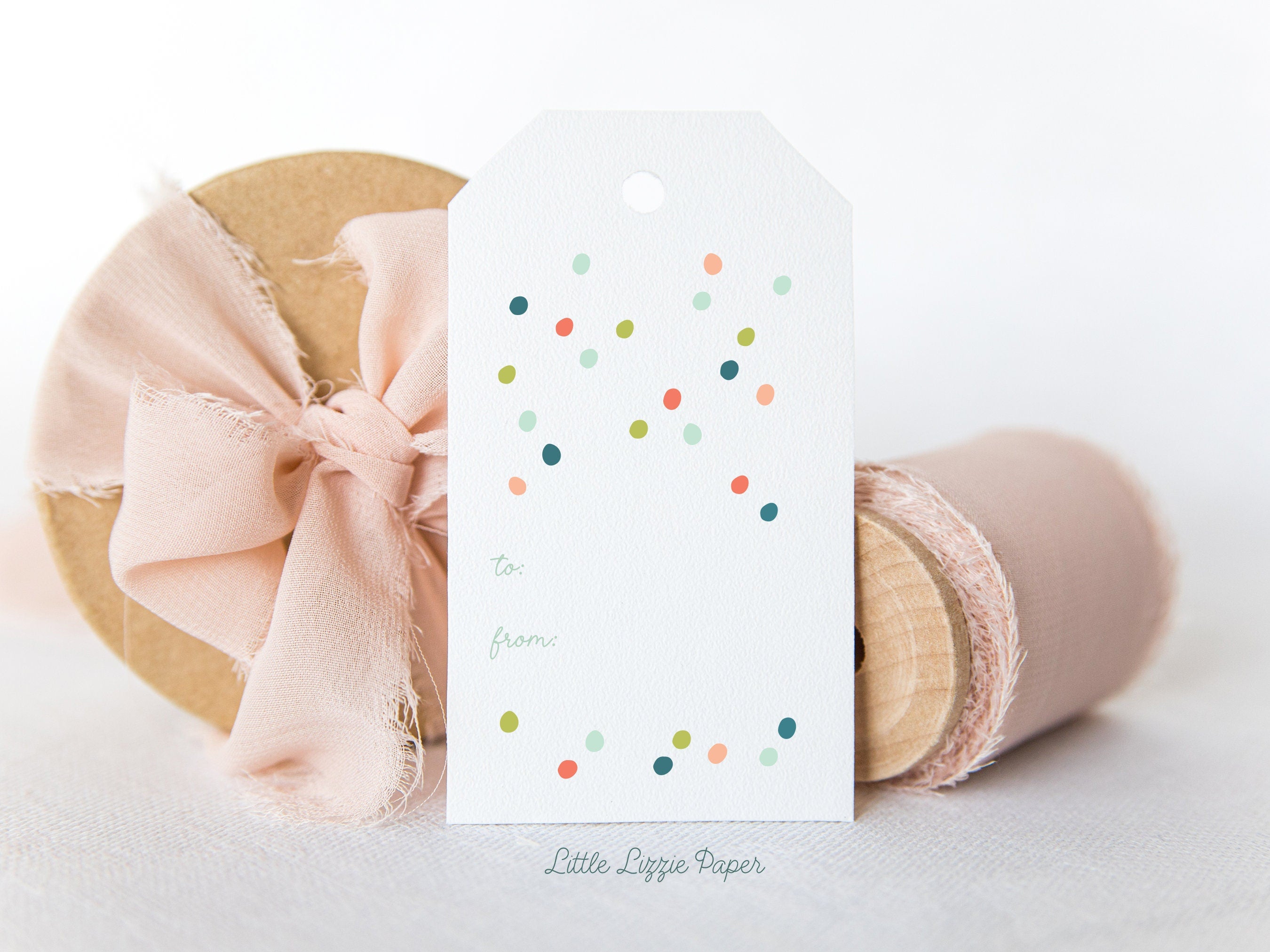 Festive Dots Gift Tags – Set of 8 Gift Tags – 2 x 3.5 Gift Tags – Birthday Gift Tags – Christmas Gift Tags – Holiday Gift Tags