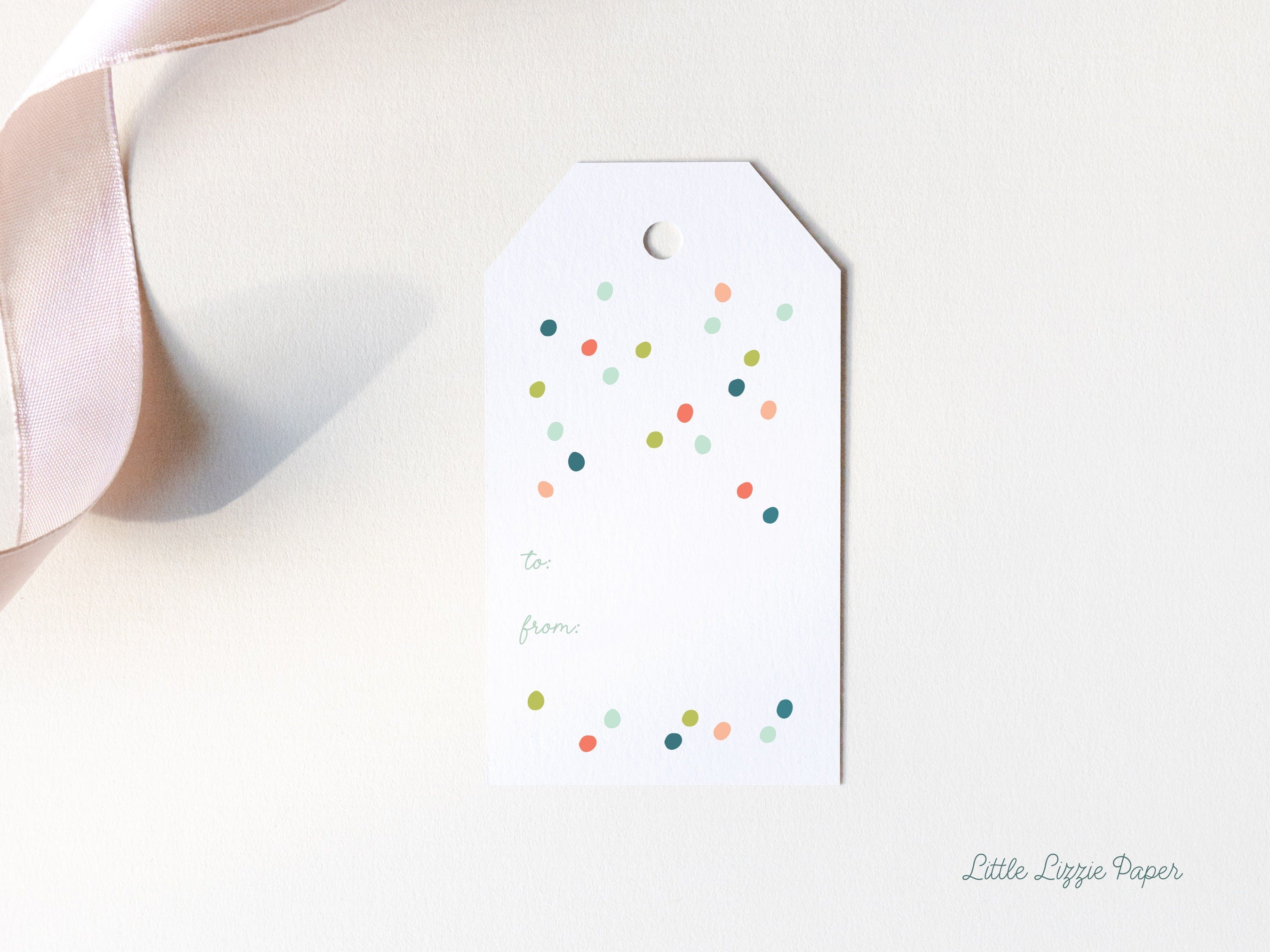 Festive Dots Gift Tags – Set of 8 Gift Tags – 2 x 3.5 Gift Tags – Birthday Gift Tags – Christmas Gift Tags – Holiday Gift Tags