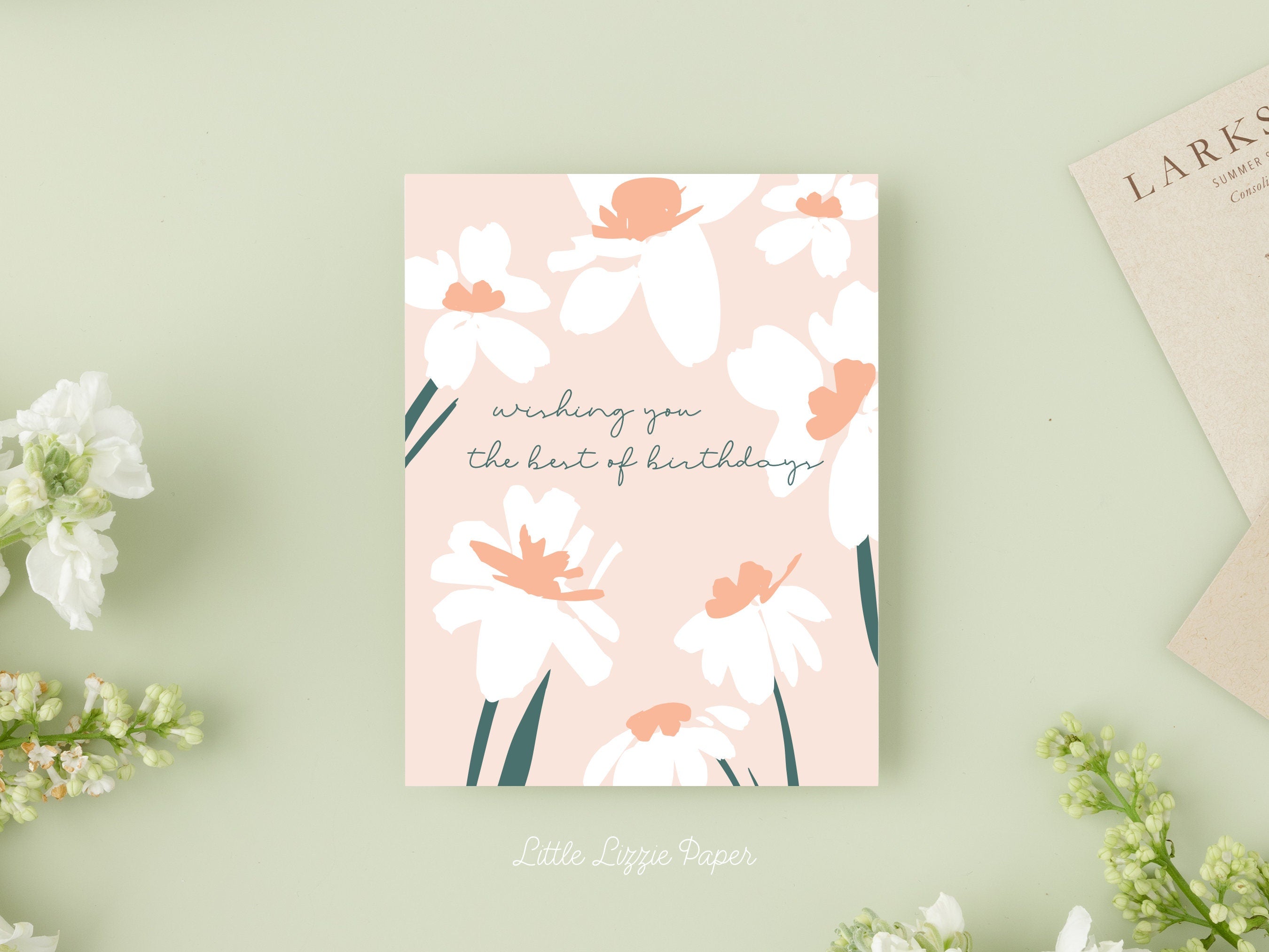 Wishing You the Best of Birthdays Card – Birthday Card – Friendship Card – Folded 4.25 x 5.5 Greeting Card – Social Stationery