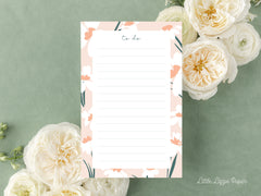 White Floral To Do Notepad – 50-Sheet Tear-Off Notepad, 5.5 x 8.5 Notepad