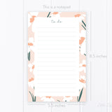 White Floral To Do Notepad – 50-Sheet Tear-Off Notepad, 5.5 x 8.5 Notepad