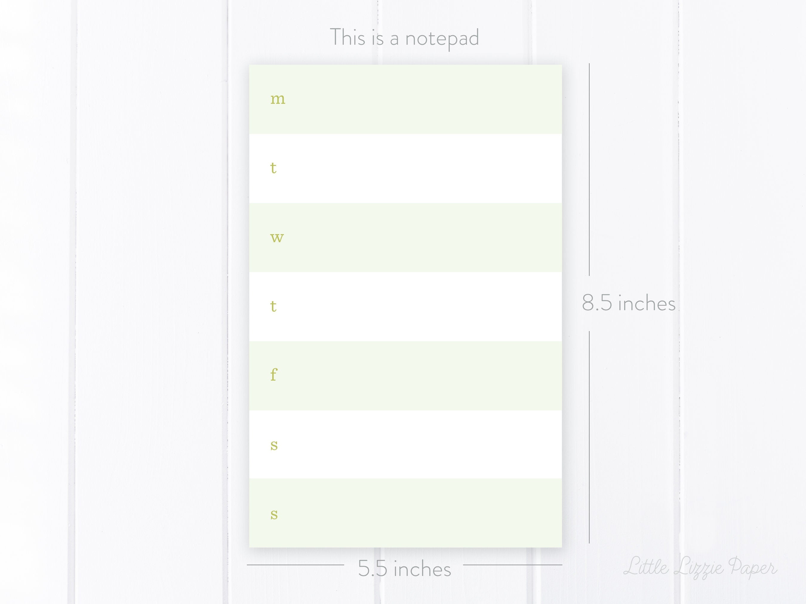 Weekly Color Block Notepad – 50-Sheet Tear-Off Notepad, 5.5 x 8.5 Notepad