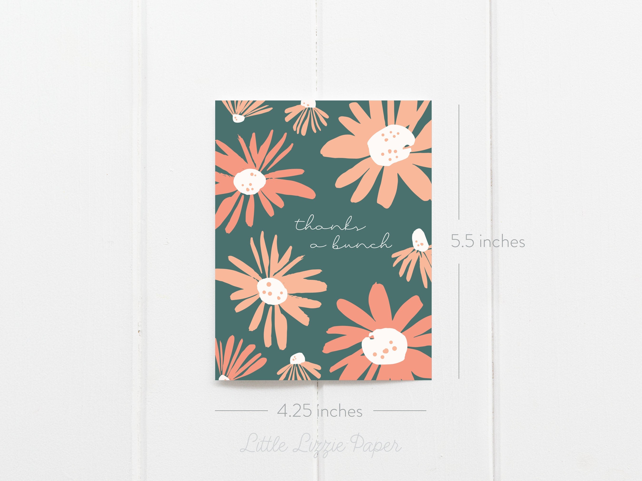 Thanks a Bunch Card – Friendship Card – Folded 4.25 x 5.5 Greeting Card – Social Stationery