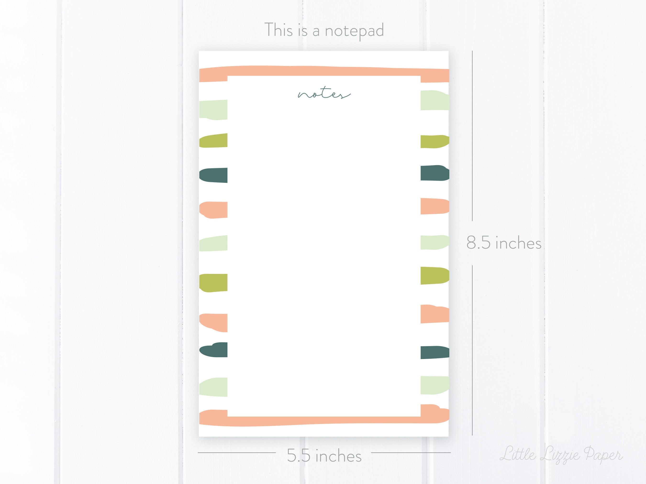 Colorful Frame Notepad – 50-Sheet Tear-Off Notepad, 5.5 x 8.5 Notepad