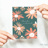 Thanks a Bunch Card – Friendship Card – Folded 4.25 x 5.5 Greeting Card – Social Stationery