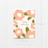 Mother's Day Card – Floral Card – Folded 4.25 x 5.5 Greeting Card – Social Stationery