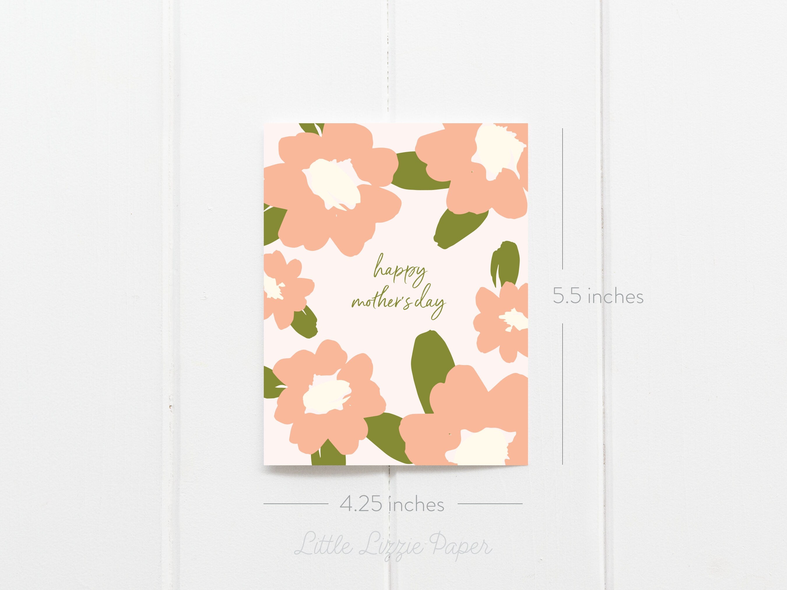 Mother's Day Card – Floral Card – Folded 4.25 x 5.5 Greeting Card – Social Stationery