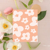 Pink Floral Card - Thank You Card – Birthday Card – Folded 4.25 x 5.5 Greeting Card – Social Stationery