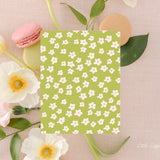 Green Floral Card - Thank You Card – Birthday Card – Folded 4.25 x 5.5 Greeting Card – Social Stationery