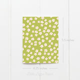 Green Floral Card - Thank You Card – Birthday Card – Folded 4.25 x 5.5 Greeting Card – Social Stationery