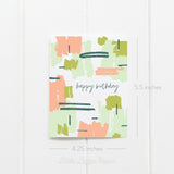Happy Birthday Color Block Card – Birthday Card – Folded 4.25 x 5.5 Greeting Card – Social Stationery
