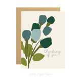 Thinking of You Card – Floral Card – Sympathy Card – Folded 4.25 x 5.5 Greeting Card – Social Stationery