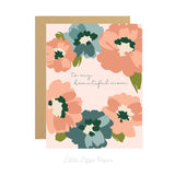 Beautiful Mom Card - Mother's Day Card – Floral Card – Birthday Card – Folded 4.25 x 5.5 Greeting Card – Social Stationery