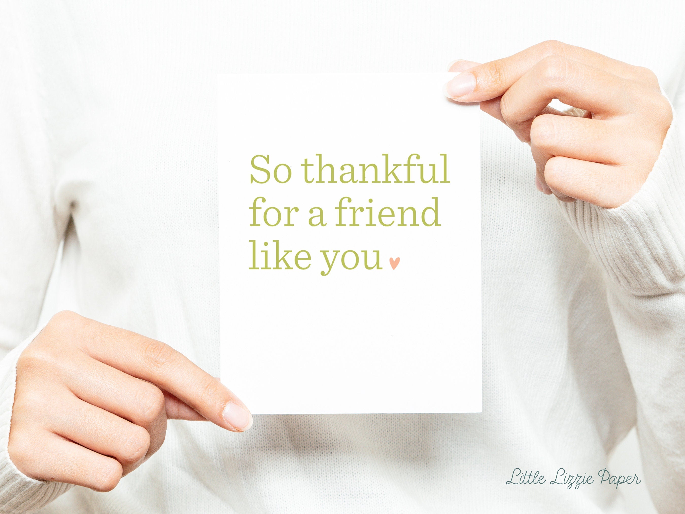 Thankful for a Friend Like You Card – Friendship Card – Folded 4.25 x 5.5 Greeting Card – Social Stationery