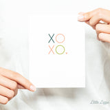 XOXO Card – Friendship Card – Folded 4.25 x 5.5 Greeting Card – Social Stationery