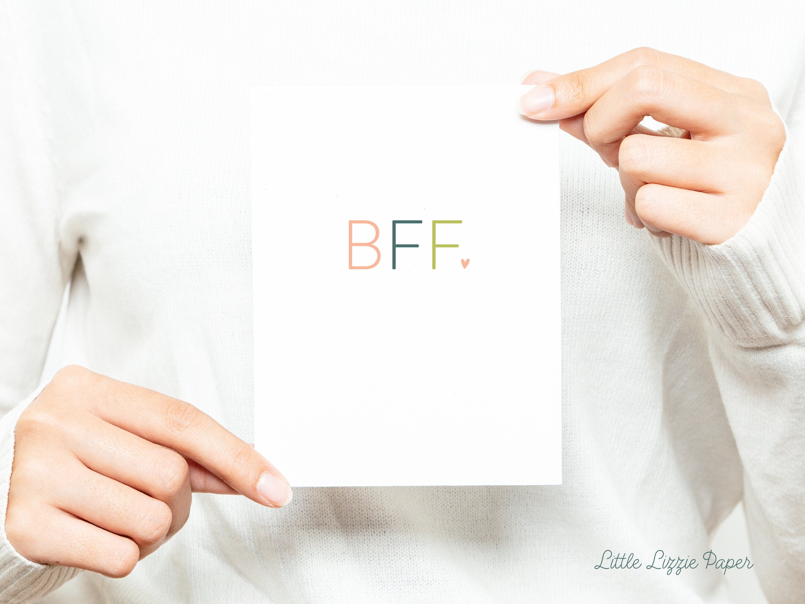 Best Friend Card – Friendship Card – Folded 4.25 x 5.5 Greeting Card – Social Stationery