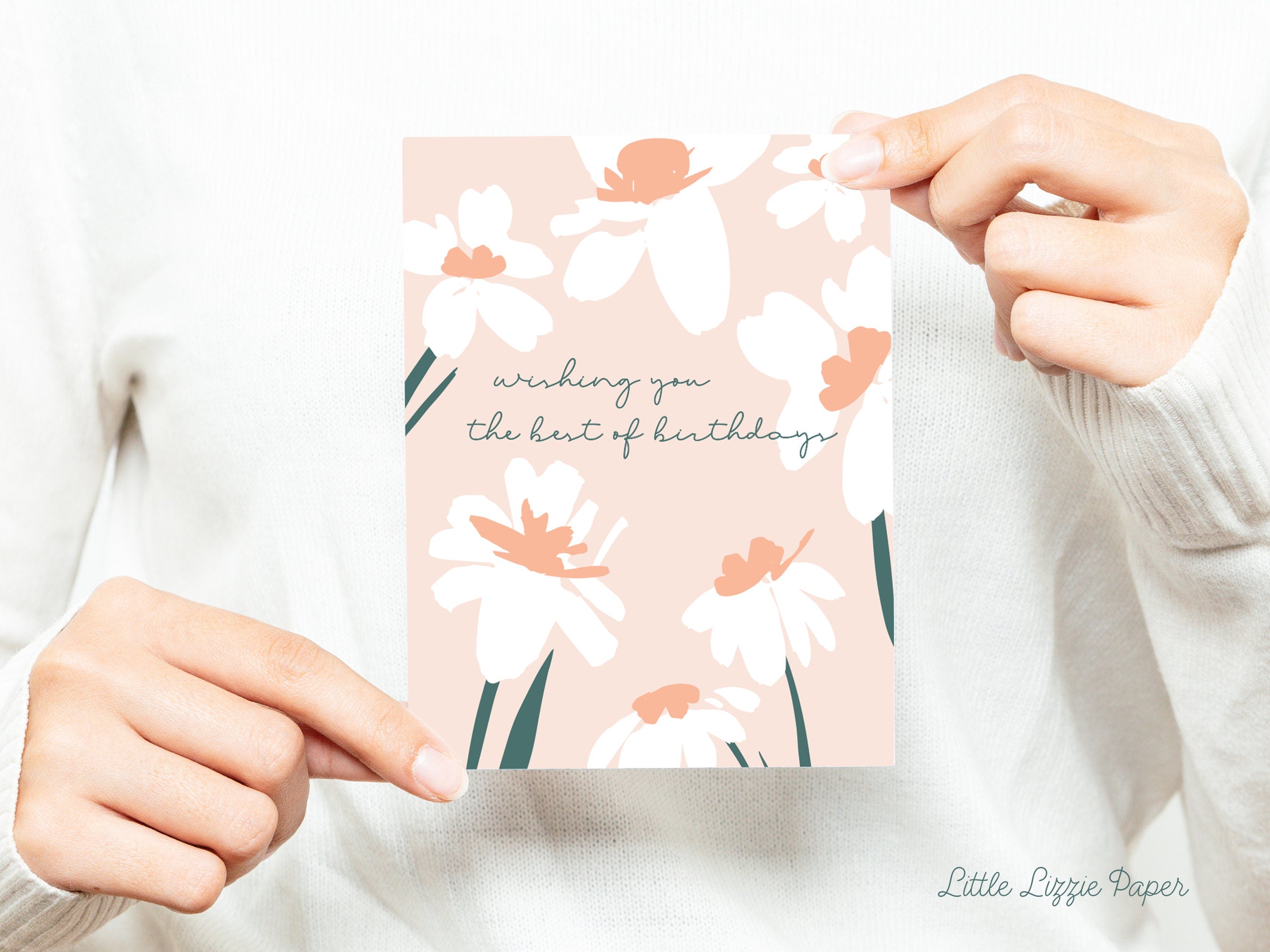 Wishing You the Best of Birthdays Card – Birthday Card – Friendship Card – Folded 4.25 x 5.5 Greeting Card – Social Stationery