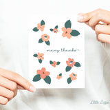 Many Thanks Card – Thank You Card – Folded 4.25 x 5.5 Greeting Card – Social Stationery