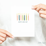 Happy Cake Day Card – Happy Birthday Card – Friendship Card – Folded 4.25 x 5.5 Greeting Card – Social Stationery