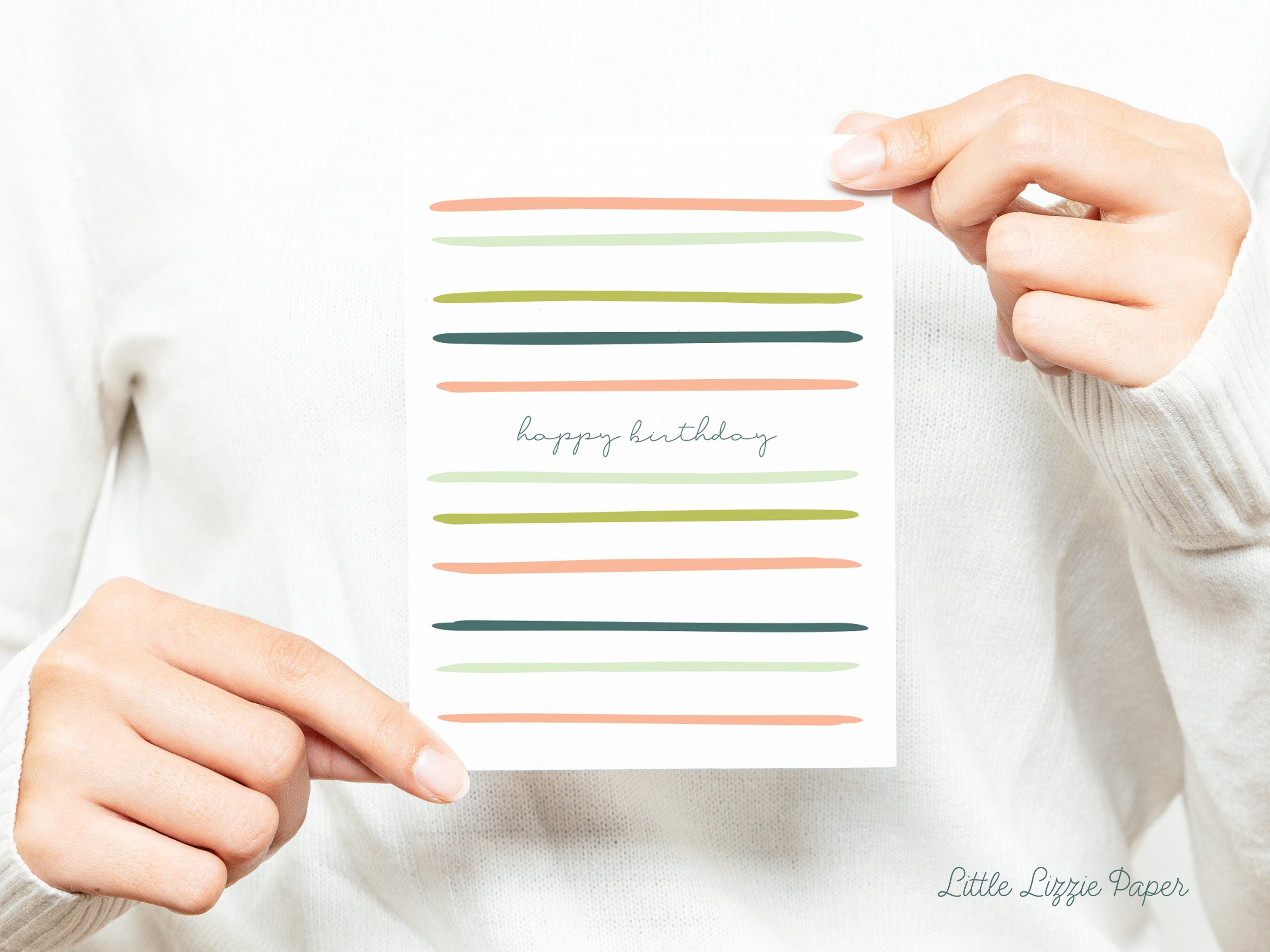 Happy Birthday Card – Friendship Card – Folded 4.25 x 5.5 Greeting Card – Social Stationery