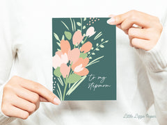 Stepmom Floral Card – Mother's Day Card – Birthday Card– Folded 4.25 x 5.5 Greeting Card – Social Stationery