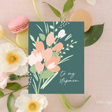 Stepmom Floral Card – Mother's Day Card – Birthday Card– Folded 4.25 x 5.5 Greeting Card – Social Stationery