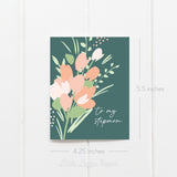 Stepmom Floral Card – Mother's Day Card – Birthday Card– Folded 4.25 x 5.5 Greeting Card – Social Stationery