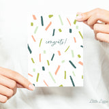 Congratulations Card - Graduation Card – Folded 4.25 x 5.5 Greeting Card – Social Stationery