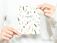 Congratulations Card - Graduation Card – Folded 4.25 x 5.5 Greeting Card – Social Stationery