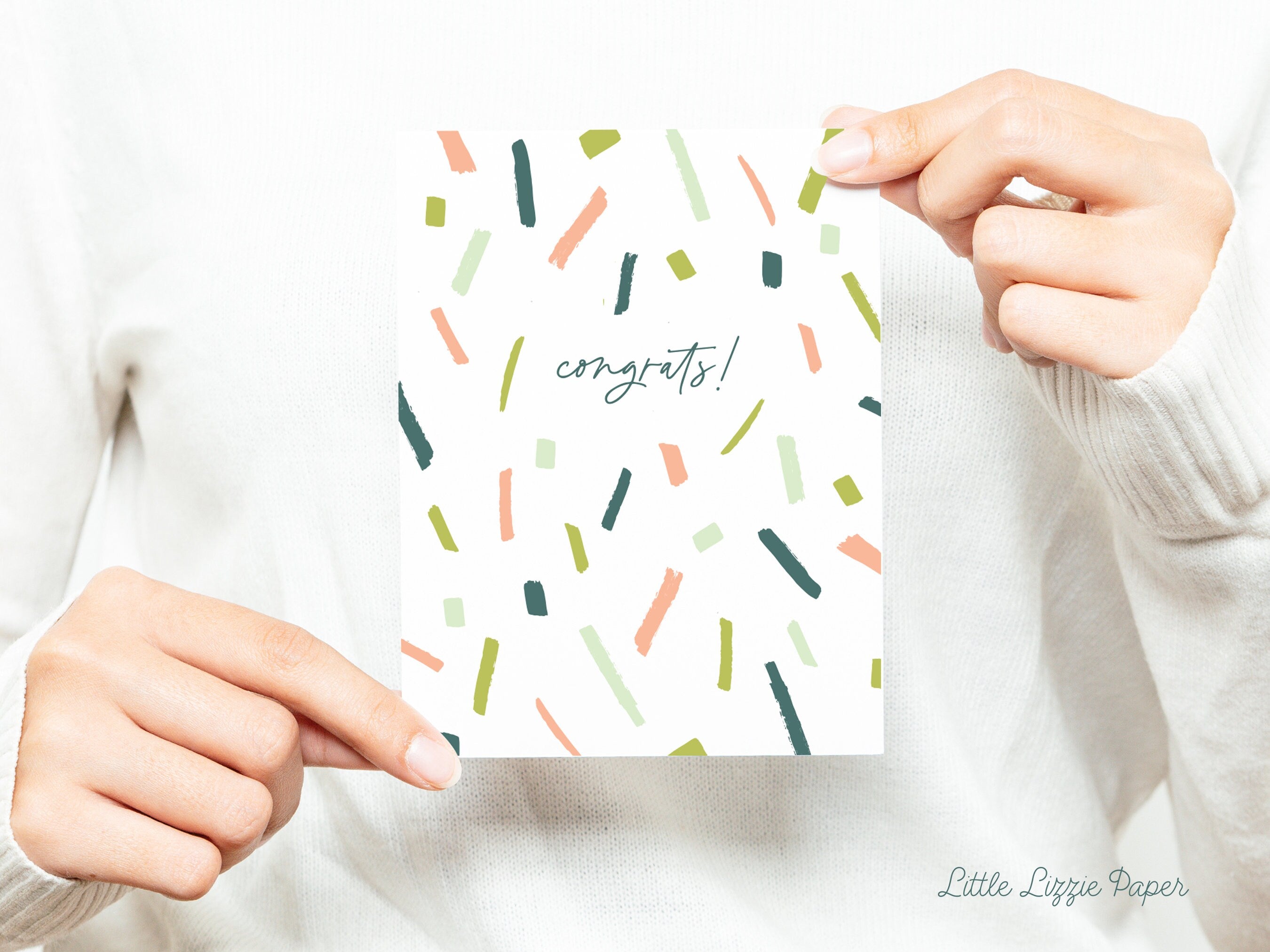 Congratulations Card - Graduation Card – Folded 4.25 x 5.5 Greeting Card – Social Stationery