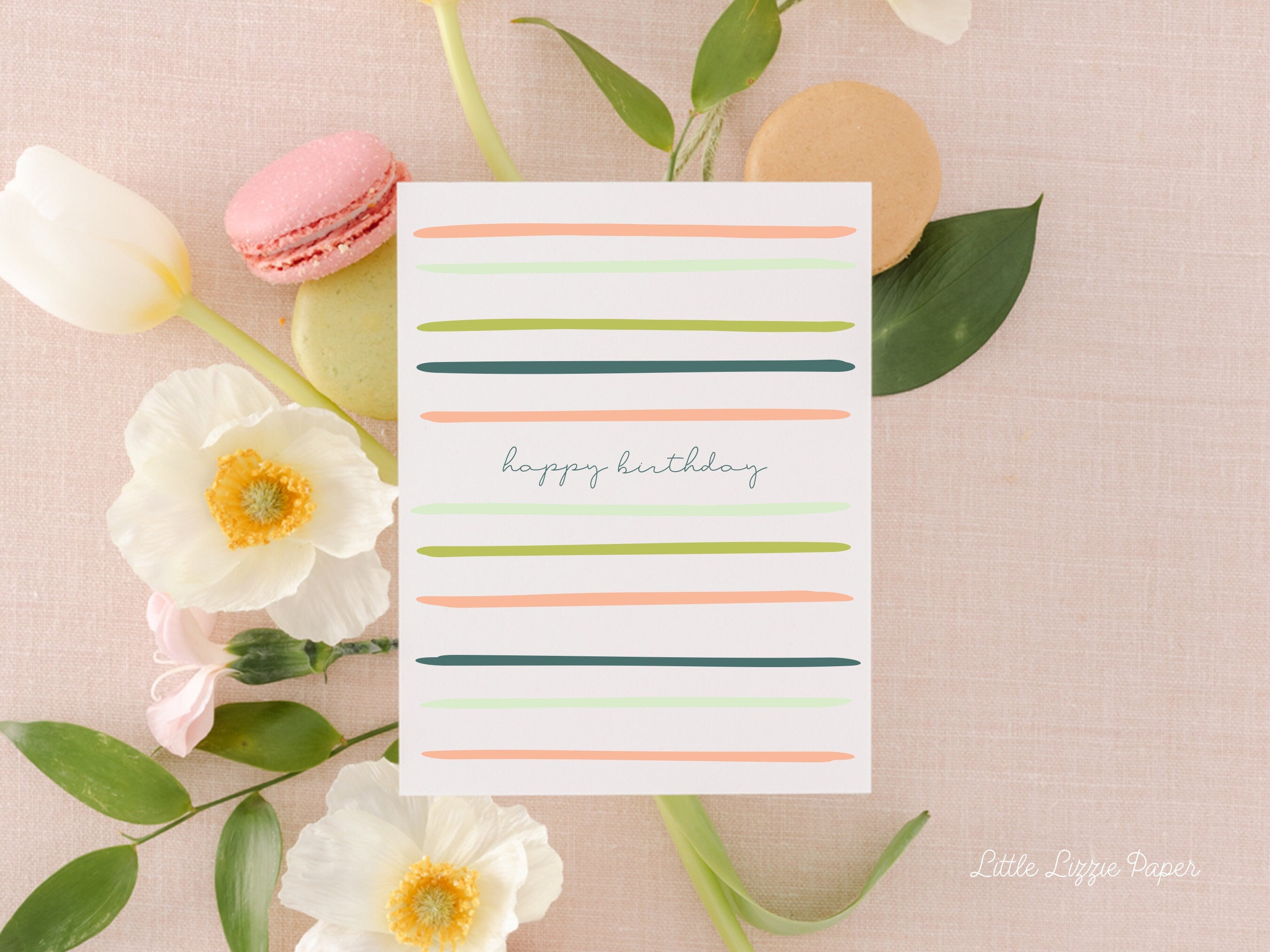 Happy Birthday Card – Friendship Card – Folded 4.25 x 5.5 Greeting Card – Social Stationery